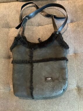 EUC UGG Australia Black Suede Shoulder Hobo Bag